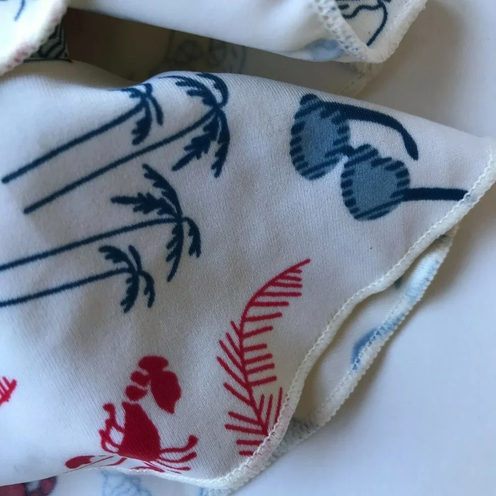 Floatimini Girls Swimsuit Top Size 6 Ruffed Tiered Straps Beach Sailboat…